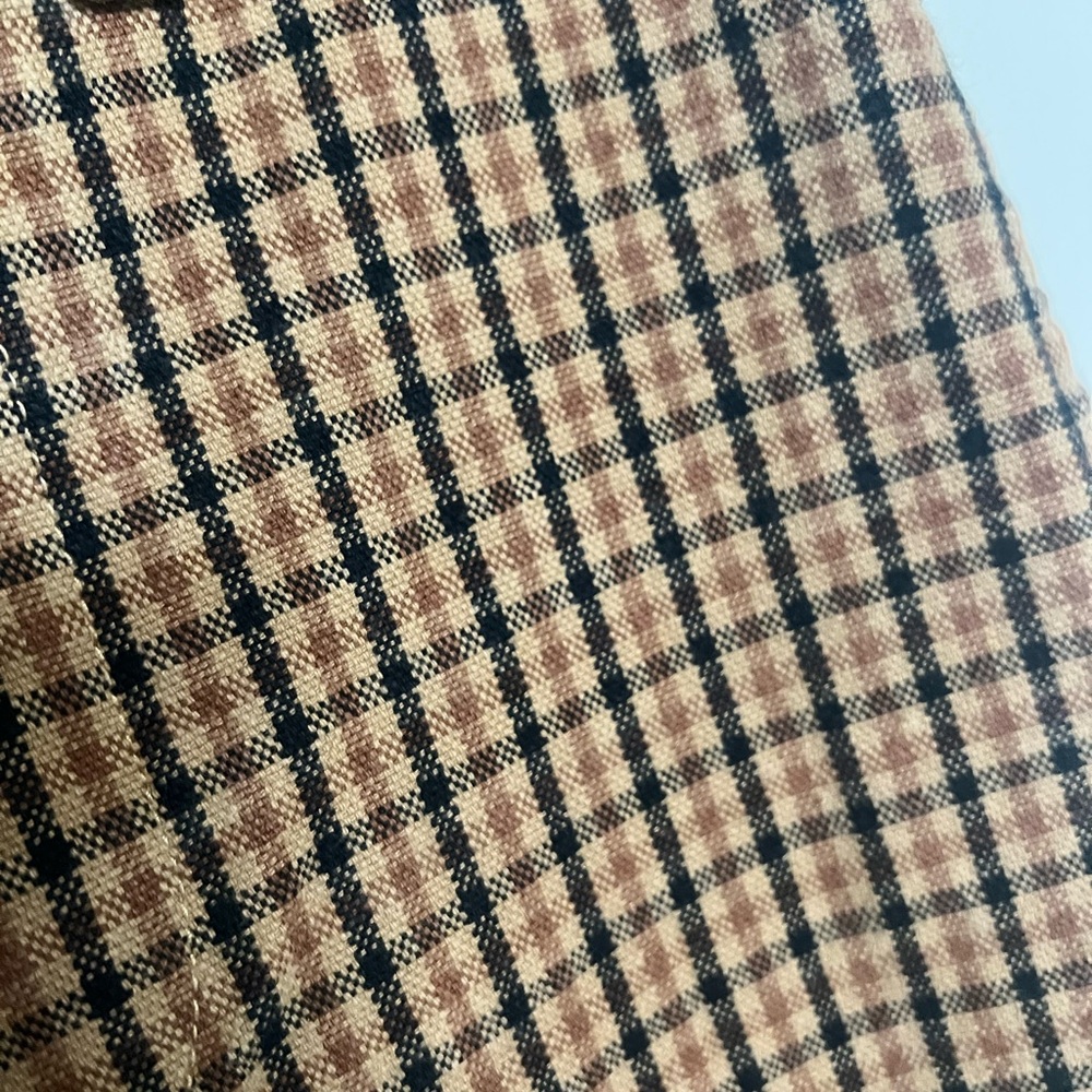 Madewell Brown Tan Slim Emmett Pants Wide Leg Crop Plaid Size 23 - Picture 4 of 10